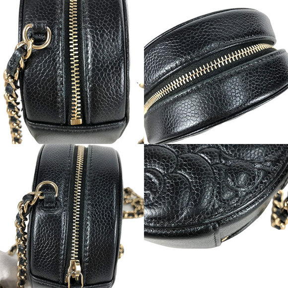 Chanel Camellia Chain Shoulder Bag Gold Hardware Black - Picture 7 of 8